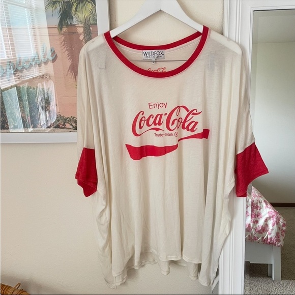 Wildfox Enjoy Coca Cola Sunny Morning Oversized Graphic Tee Size Large - Picture 5 of 9